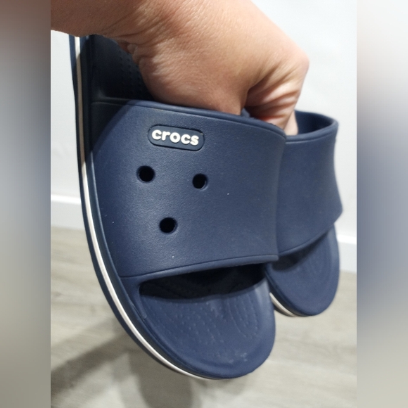 Crocs Contraband III Slide Sandals Navy Blue Men's 7 Womans 9 - Picture 5 of 7